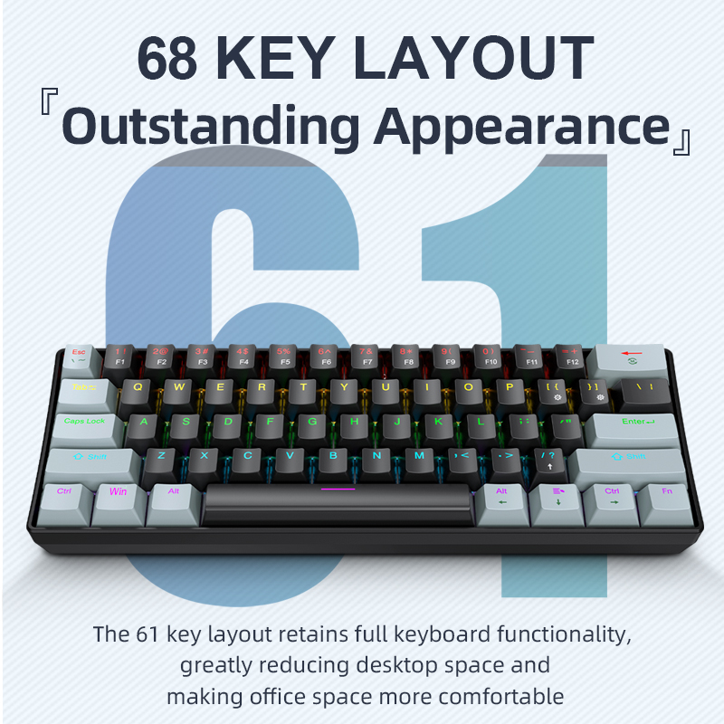 Laptop Accessories Uk - APAYADO K61 Mini tastiera meccanica, cablata,